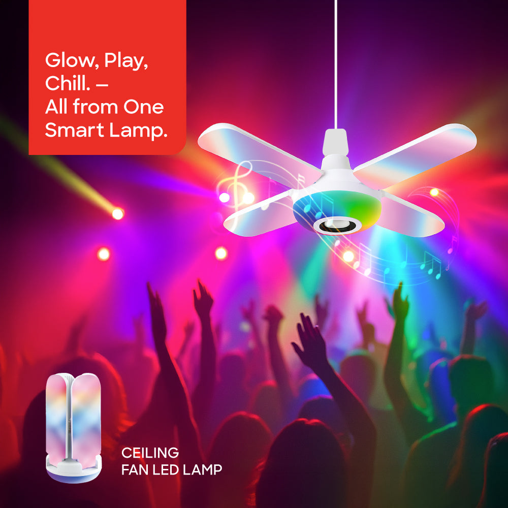Sanford 4-Leaf RGB LED Lamp | 48W | 3800lm | Bluetooth Speaker | Foldable | Remote Control - buysanford