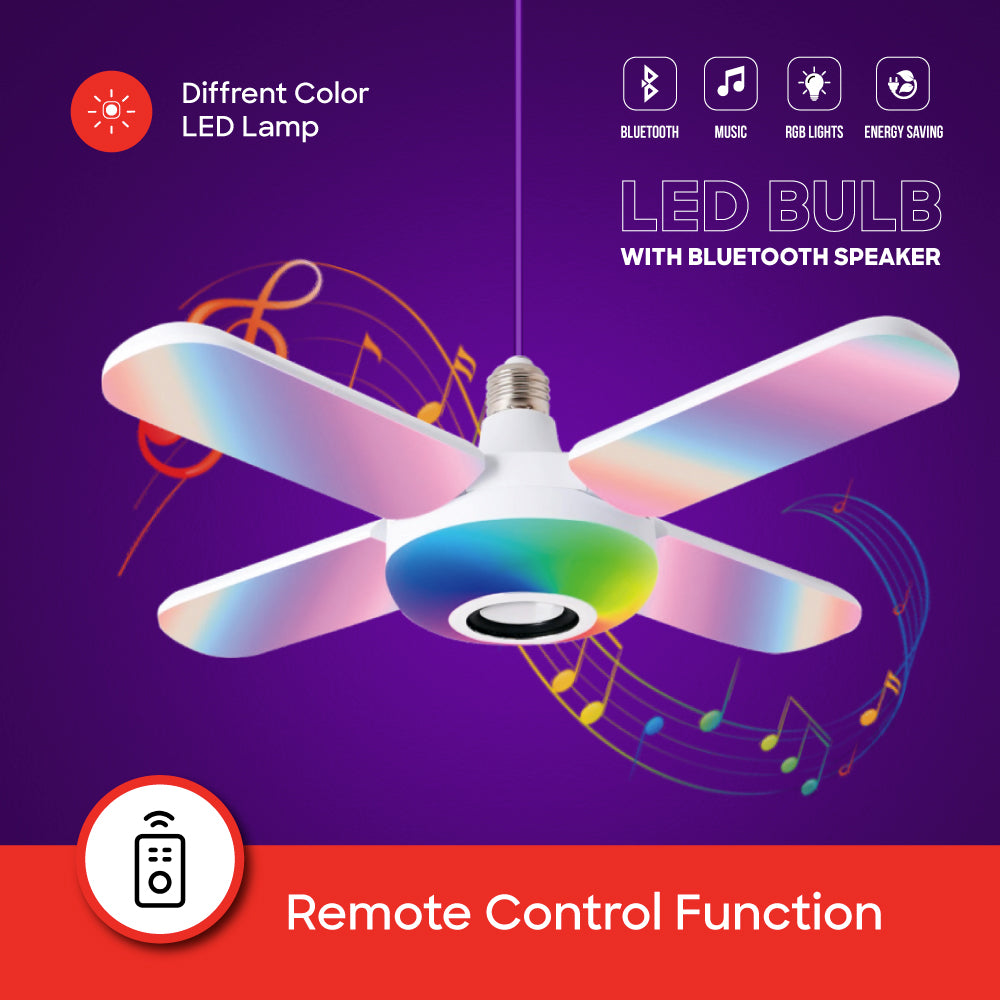 Sanford 4-Leaf RGB LED Lamp | 48W | 3800lm | Bluetooth Speaker | Foldable | Remote Control - buysanford