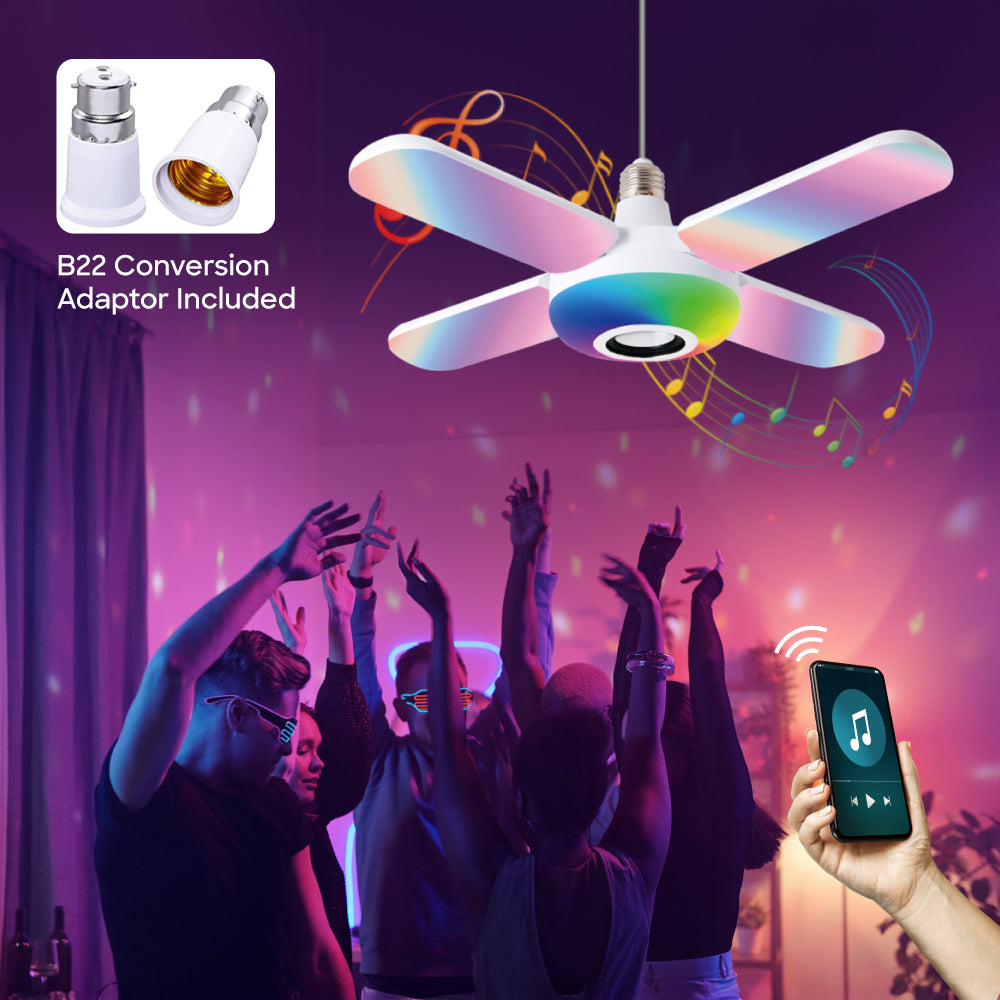 Sanford 4-Leaf RGB LED Lamp | 48W | 3800lm | Bluetooth Speaker | Foldable | Remote Control - buysanford