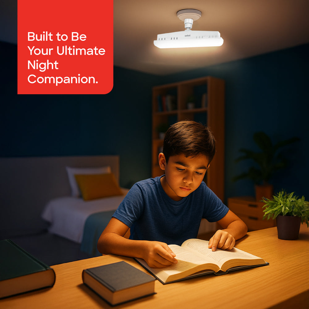 Sanford Rechargeable LED Emergency Light | 40 SMD LEDs | 500 Lumens | 3H Backup | 7W | 1000mAh Battery - buysanford