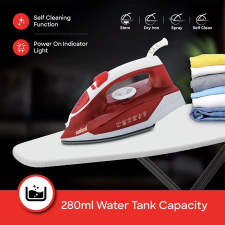 2300W steam iron ceramic soleplate anti drip anti calc sanford 4