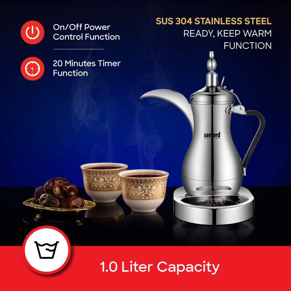 Sanford 1000W 1L Arabic Coffee Maker with Auto Keep Warm Function | SF7402ACM - buysanford