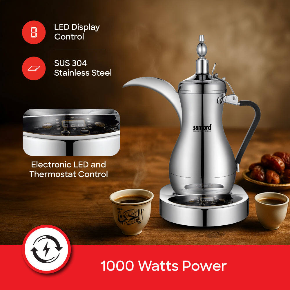 Sanford 1000W 1L Arabic Coffee Maker with Auto Keep Warm Function | SF7402ACM - buysanford