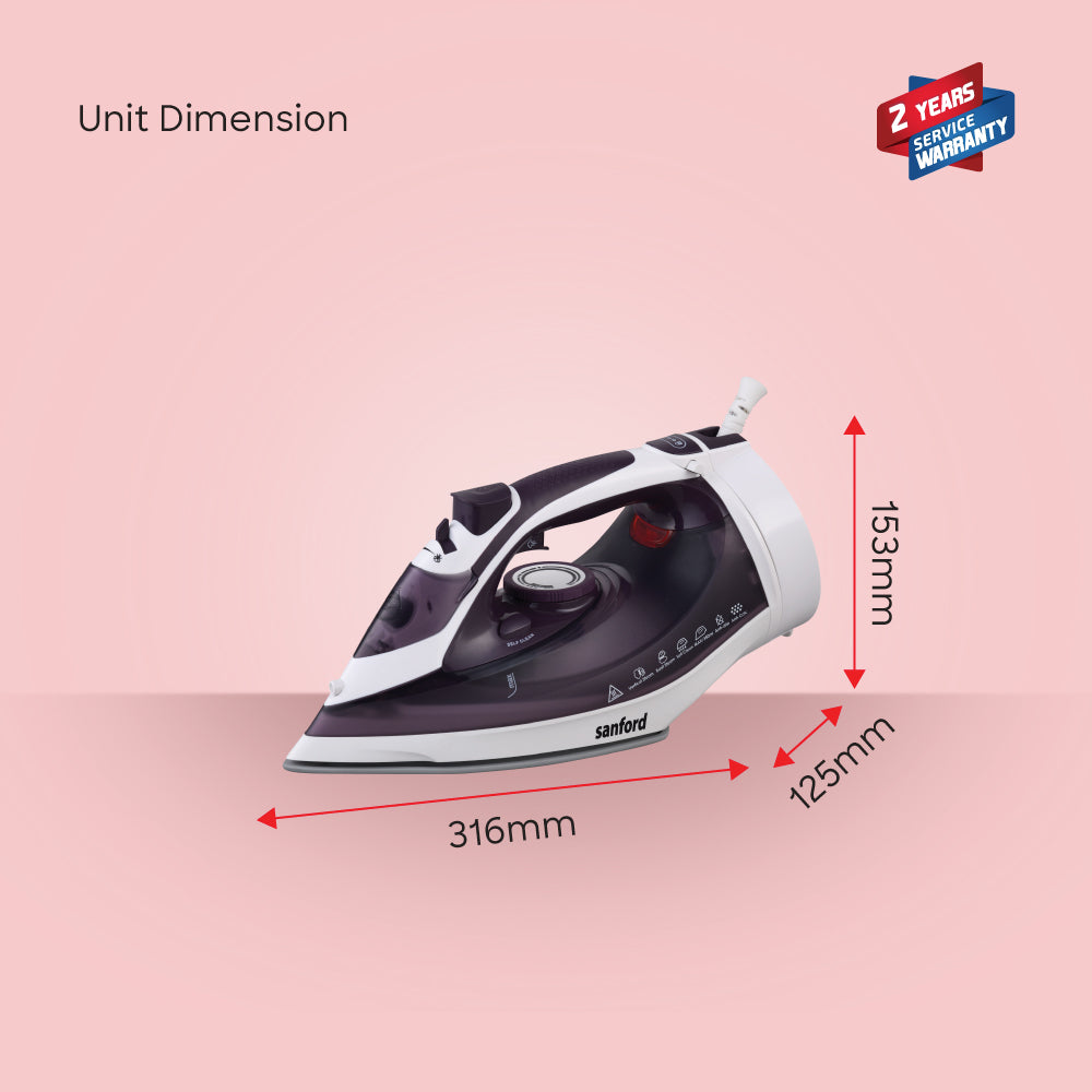 Sanford Cordless Steam Iron | 2200W | 360° Easy Dock | Ceramic Soleplate | 350ml Tank | 5 Steam Modes - buysanford