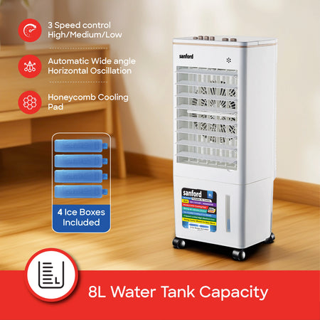 2 in 1 air cooler humidifier 8L tank ice box cooling sanford 3