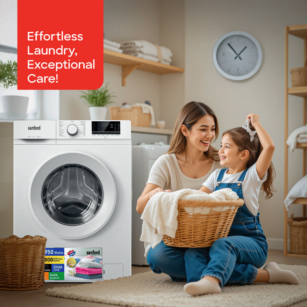 Sanford 7KG 4 Star Rated Automatic Digital Front Loading Washing Machine with 15 Programs and Child Lock | SF826WM - buysanford