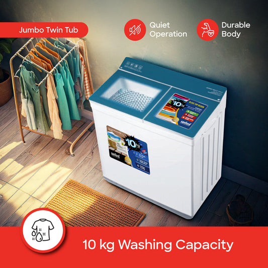Sanford 10 KG Twin Tub Semi Automatic Washing Machine for Wash And Spin | SF828WM - buysanford