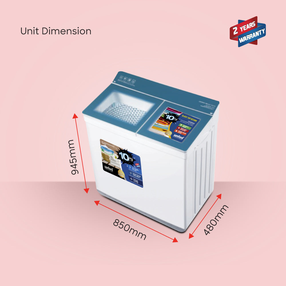 Sanford 10 KG Twin Tub Semi Automatic Washing Machine for Wash And Spin | SF828WM - buysanford