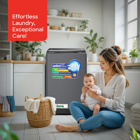Sanford 7KG Fully Automatic Digital Top Loading Washing Machine with 10 Programs and Child Lock | SF8304WM - buysanford