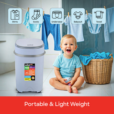 Sanford 4 KG Single Tub Semi Automatic Baby  Washing Machine | SF831W - buysanford
