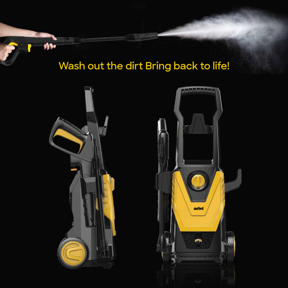 Sanford High-Pressure Washer | 1800W | 135 Bar | 5.5L/min | Aluminium Pump | Auto Stop | IPX5 Waterproof - buysanford