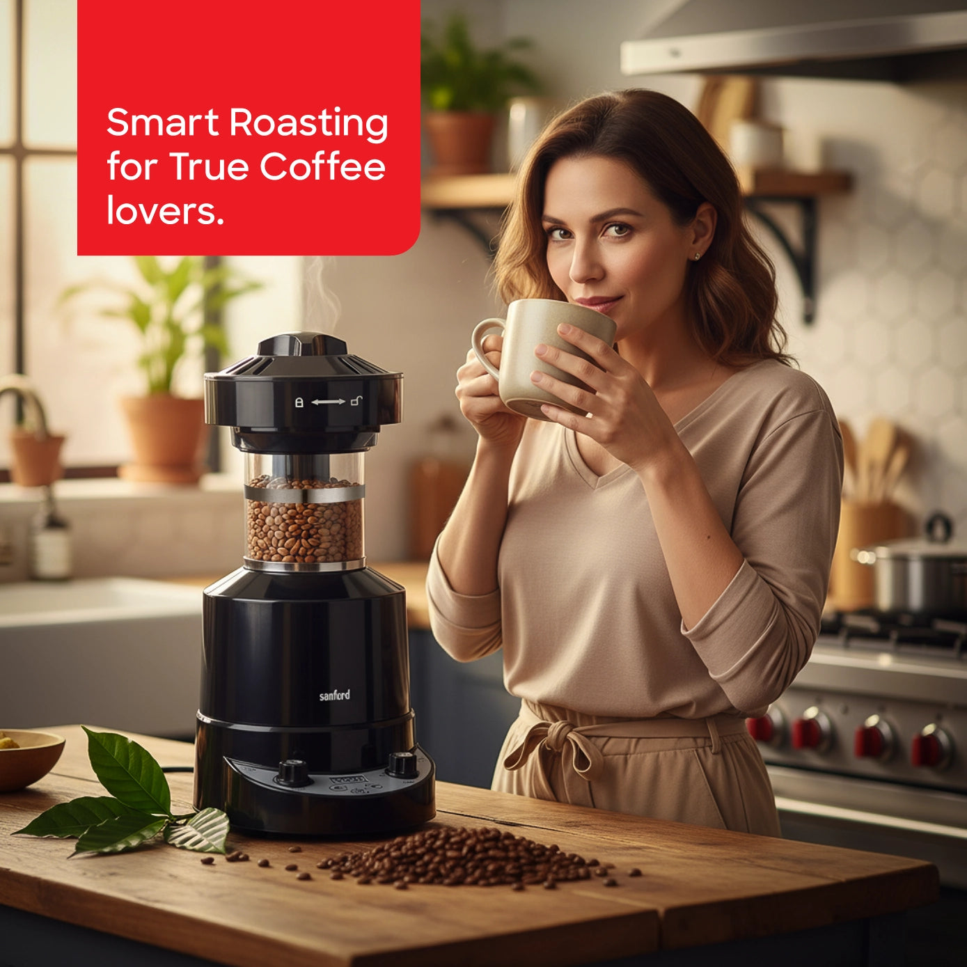 electric coffee roaster 2100W air roasting technology coffee bean roasting sanford 2