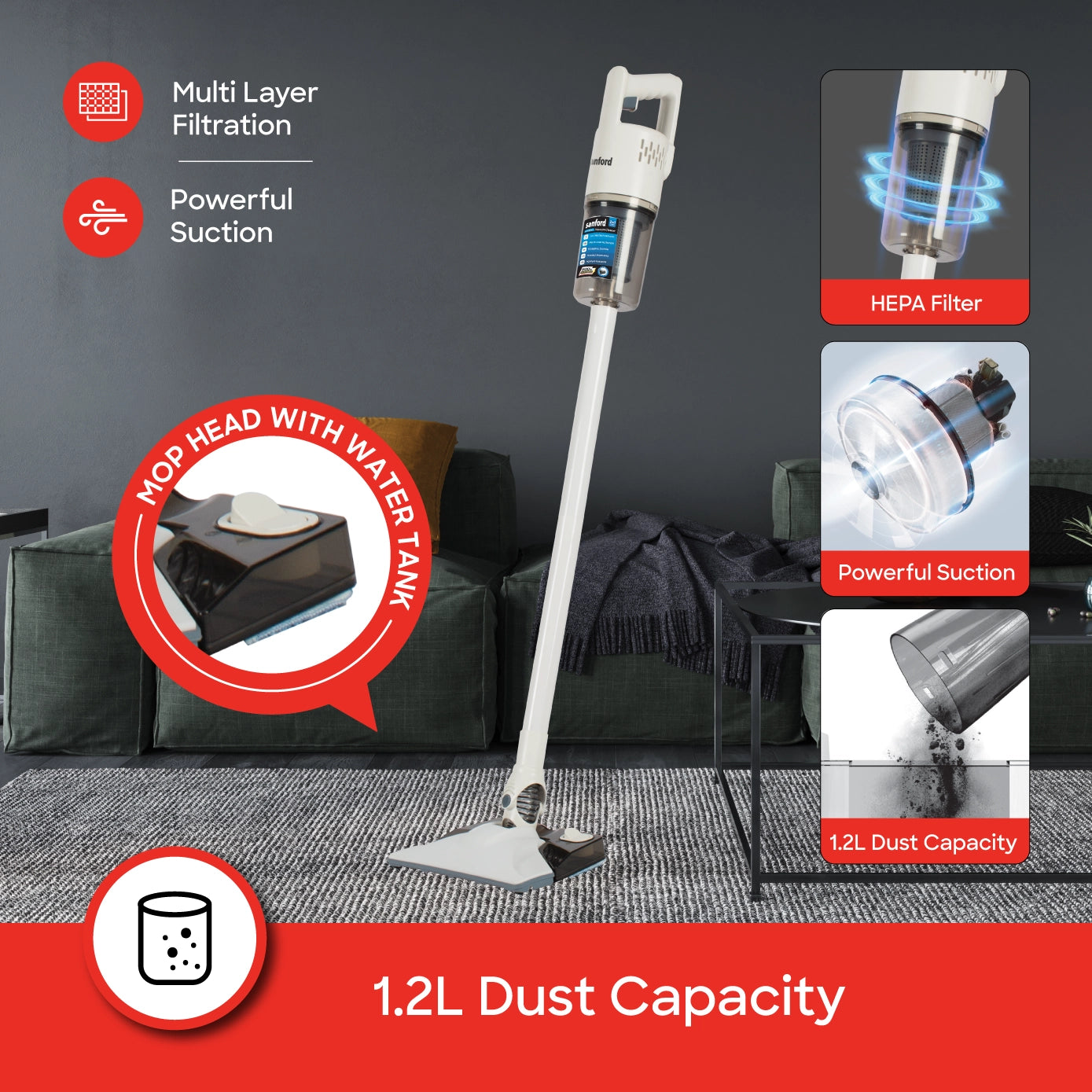 2 in 1 vacuum cleaner vacuum and mop multifunction sanford 3