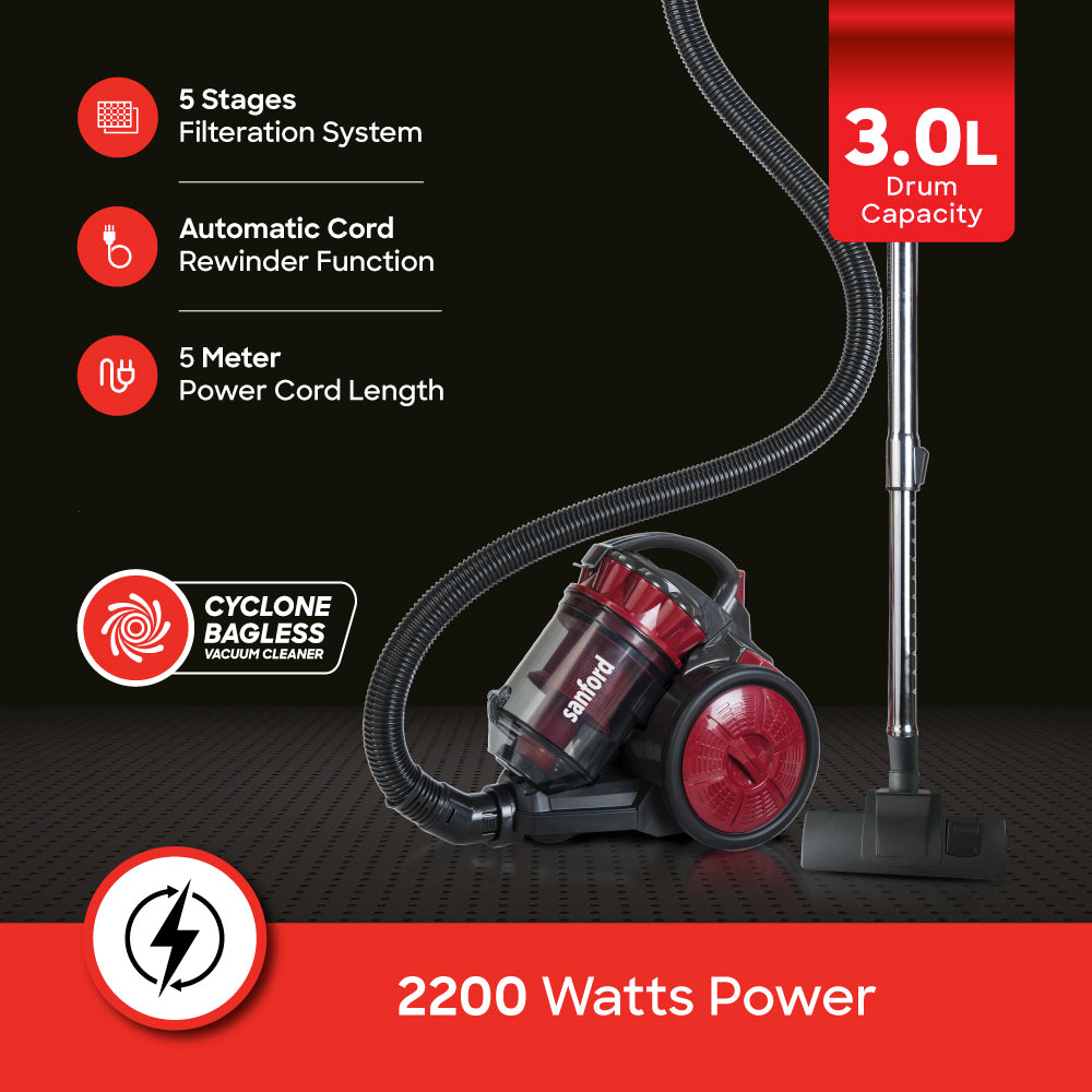 Sanford 3.0L Cyclone Vacuum Cleaner | SF882VC - buysanford