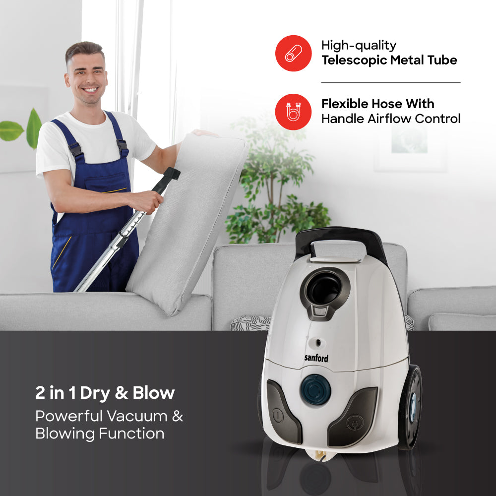 Sanford 2.5L vacuum HEPA filtration and powerful suction