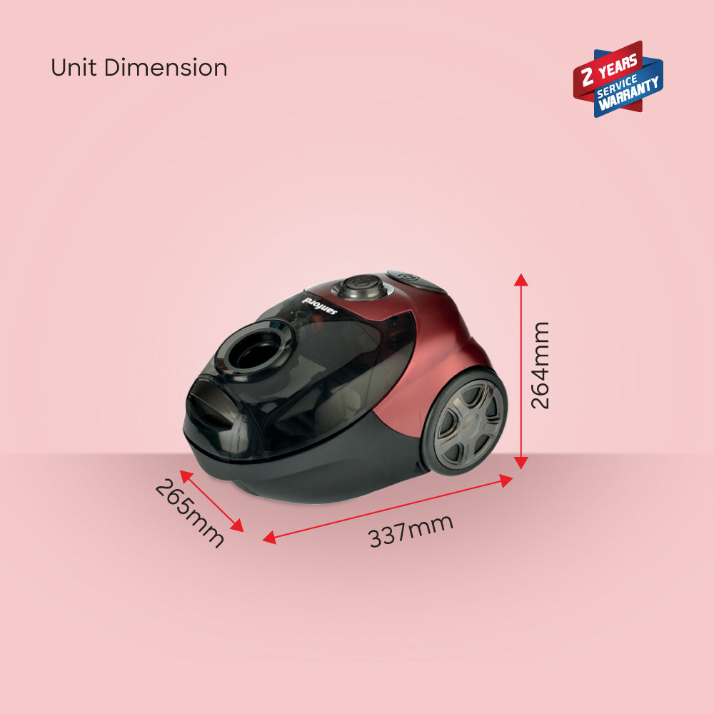 Sanford SF881VC 2200W Canister Vacuum Complete Set