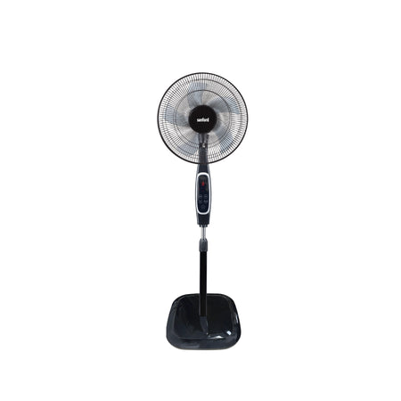 Sanford Stand Fan 18 Inch with Remote – front view of black stand fan on white background