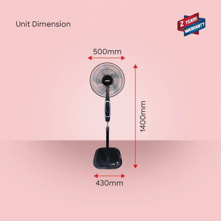 Sanford Stand Fan 18 Inch with Remote – 7 hours timer and 3 airflow modes (normal, sleep, natural) feature callout