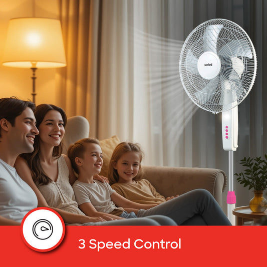 Sanford 16 inch 5 blade Stand Fan | SF907SFN - SANFORD MIDDLE EAST DWC L.L.C