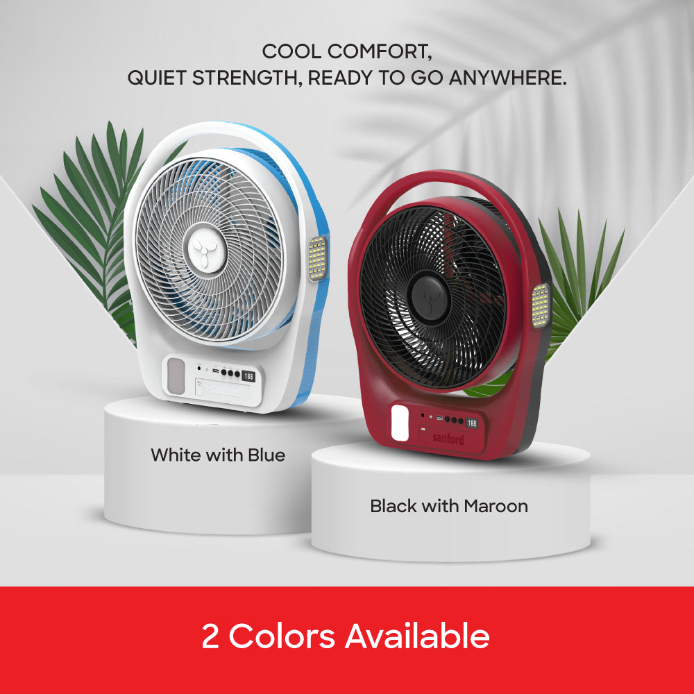 Sanford 12-Inch Rechargeable Table Fan with Timer | SF917RTF - buysanford