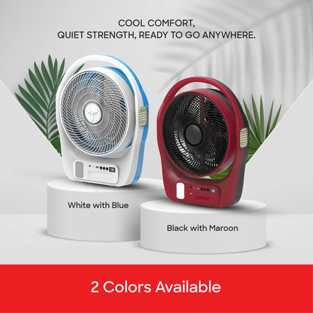 Sanford 12-Inch Rechargeable Table Fan with Timer | SF917RTF - buysanford