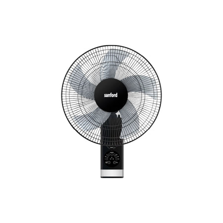 Sanford Wall Fan 16 Inch with Remote – front view of black wall-mounted fan on white background