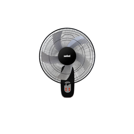 Sanford Wall Fan 18 Inch with Remote – front view of black wall-mounted fan on white background