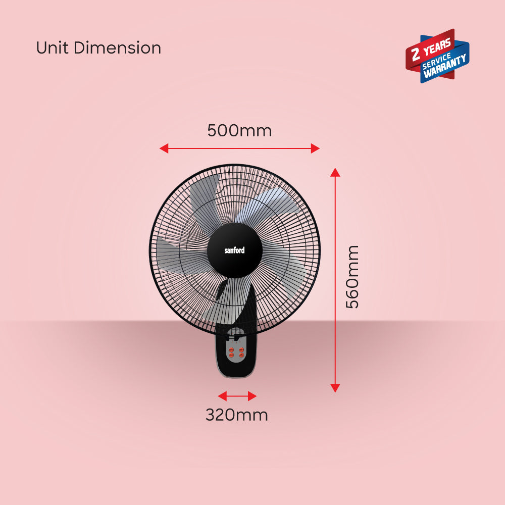 Sanford 18” High-Velocity Fan | 1300 RPM | 60W Motor | 5 AS Blades | 3-Speed + Timer | Oscillation & Tilt | ABS Body - buysanford