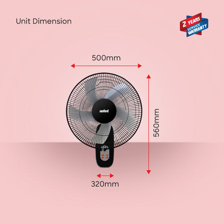 Sanford 18” High-Velocity Fan | 1300 RPM | 60W Motor | 5 AS Blades | 3-Speed + Timer | Oscillation & Tilt | ABS Body - buysanford