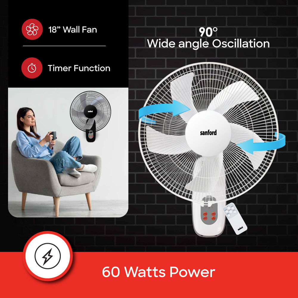 Sanford 18 inch Wall Mount Fan | SF933WFN - buysanford
