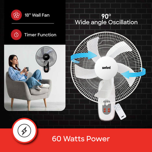 Sanford 18 inch Wall Mount Fan | SF933WFN - buysanford