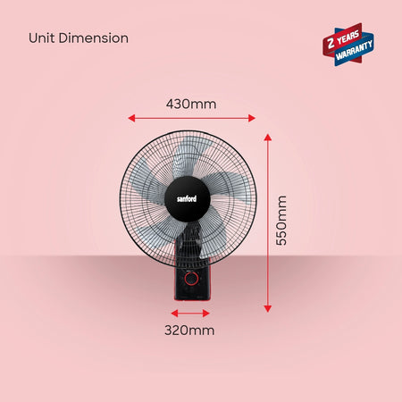 Sanford Wall Fan 18 Inch – white and black colors available, wall fan on dark background