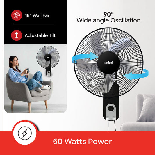 Sanford 18 inch Wall Mount Fan | SF934WFN - buysanford