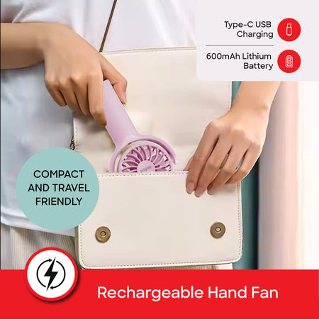 rechargeable hand fan tilt head 3 speed led display sanford 4