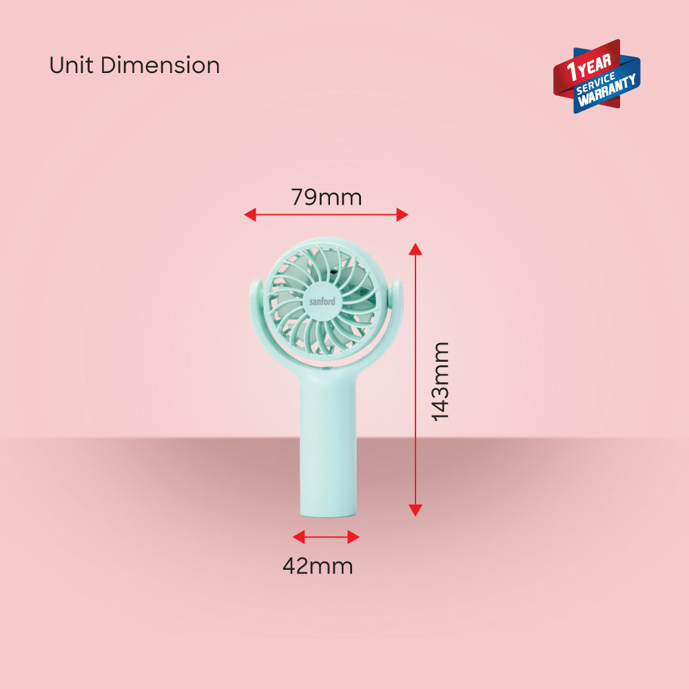 Sanford Rechargeable Hand Fan with Tilt Head, 3 Speed and LED Display | SF935HFN - buysanford