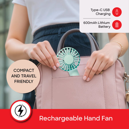 portable mini fan 5500 rpm brushless motor usb type c rechargeable sanford 4