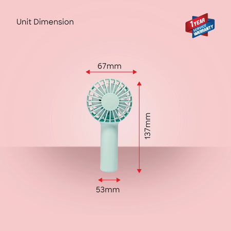 portable mini fan 5500 rpm brushless motor usb type c rechargeable sanford 6