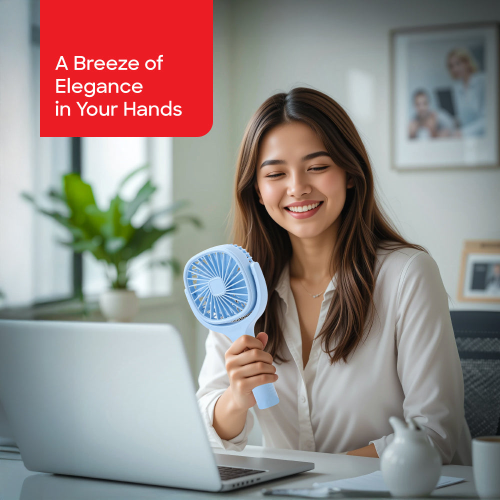 Sanford Rechargeable Hand Fan Combo | 3-Speed | Brushless Motor | Type-C Charging | Tilt Head | Portable & Quiet - buysanford