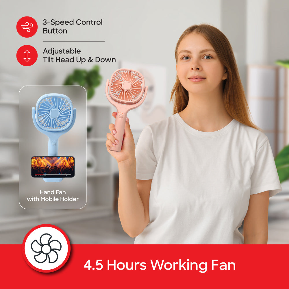 Sanford Rechargeable Hand Fan Combo Pack | 3 Models with Brushless Motors, USB-C Charging & Phone Holder Options - buysanford