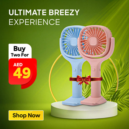 Sanford Rechargeable Hand Fan Combo | 3-Speed | Brushless Motor | Type-C Charging | Tilt Head | Portable & Quiet - buysanford