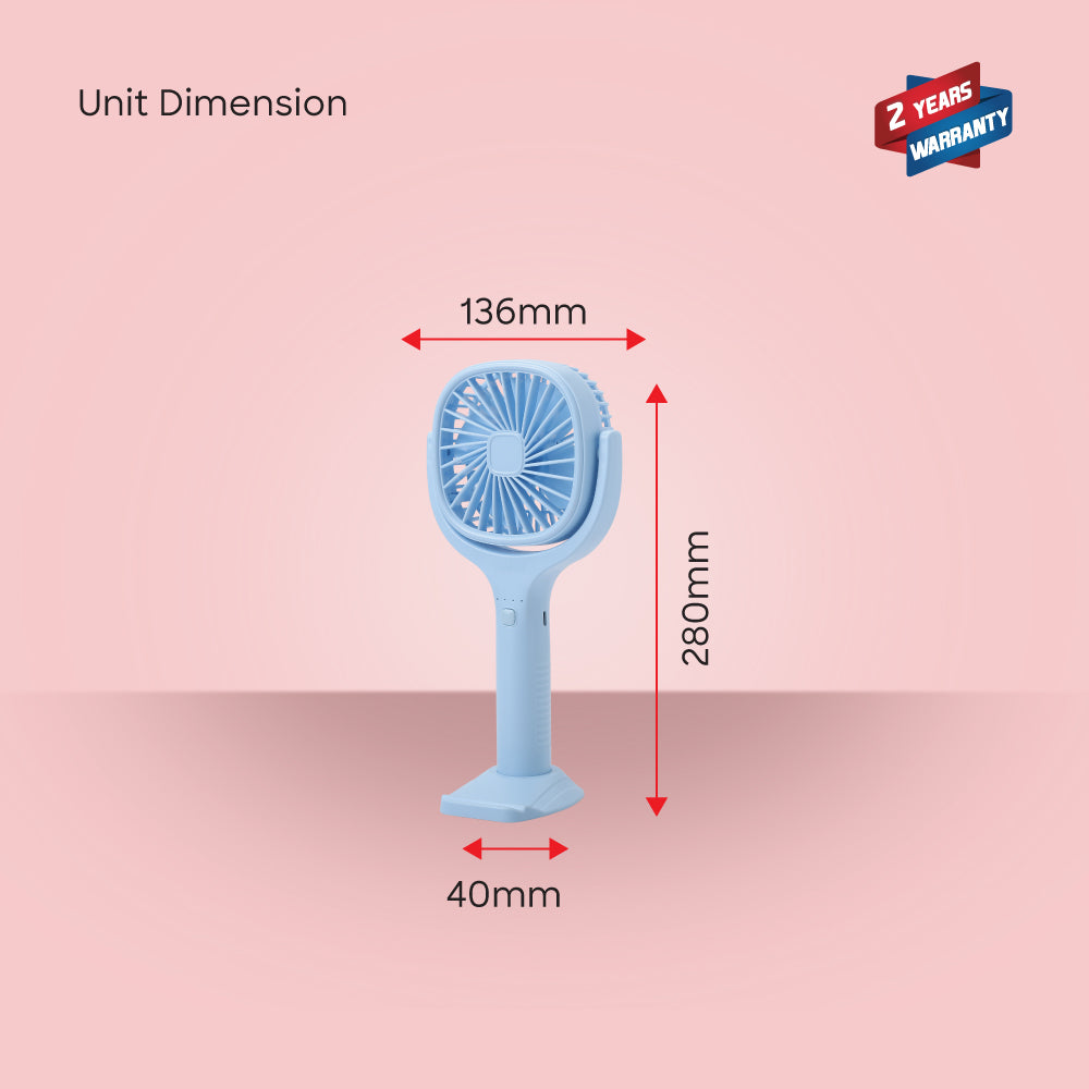 Sanford Rechargeable Hand Fan Combo | 3-Speed | Brushless Motor | Type-C Charging | Tilt Head | Portable & Quiet - buysanford