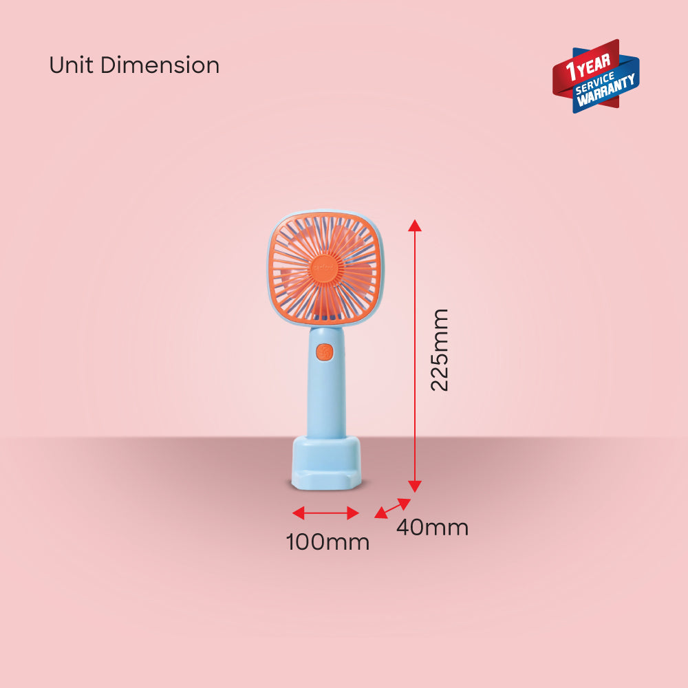 Sanford Rechargeable Hand Fan Combo | With Mobile Holder & Compact High-Speed Fan | USB-C Charging | 3-Speed | Portable Design - buysanford