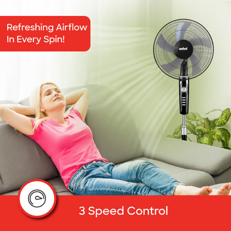 Sanford 18 inch 5 blade Stand Fan | SF938SFN - SANFORD MIDDLE EAST DWC L.L.C