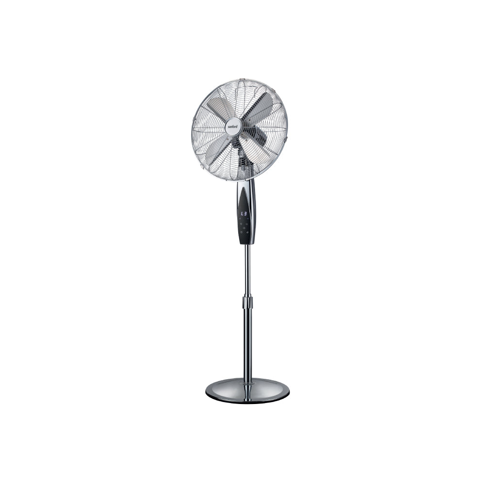 Sanford 16-Inch Stand Fan | 55W Copper Motor | 3-Speed | LED Touch Display | 12-Hour Timer | Aluminum Blades - buysanford