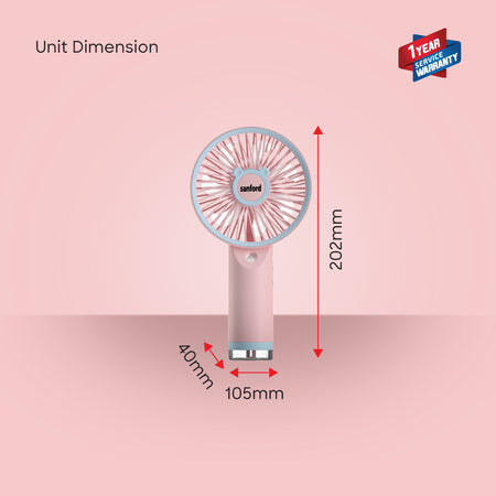 Compact rechargeable hand fan SF949HFN 3-speed mini portable cooling device