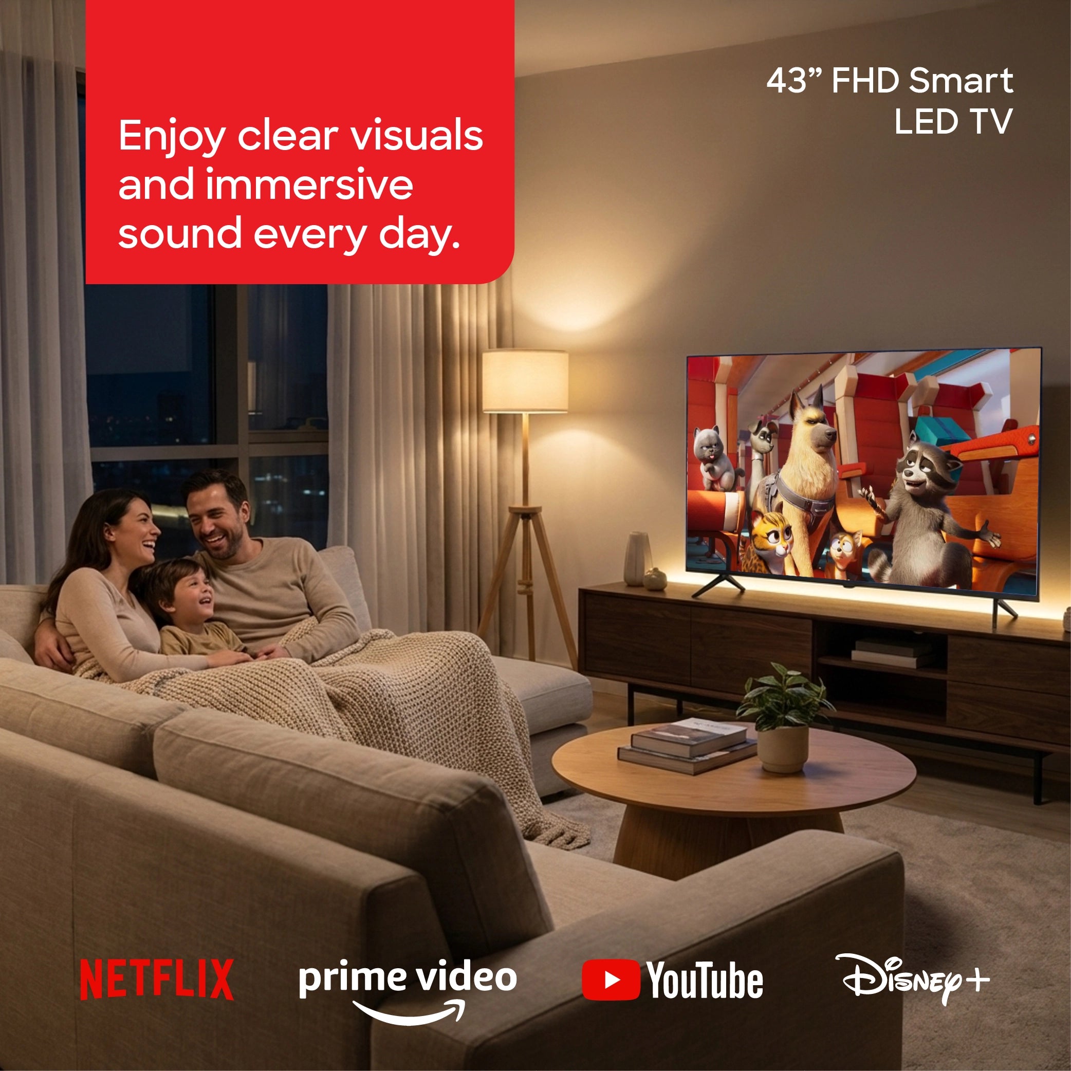Sanford 43 Inch FHD Smart LED TV With Android OS - SF9507LED - buysanford