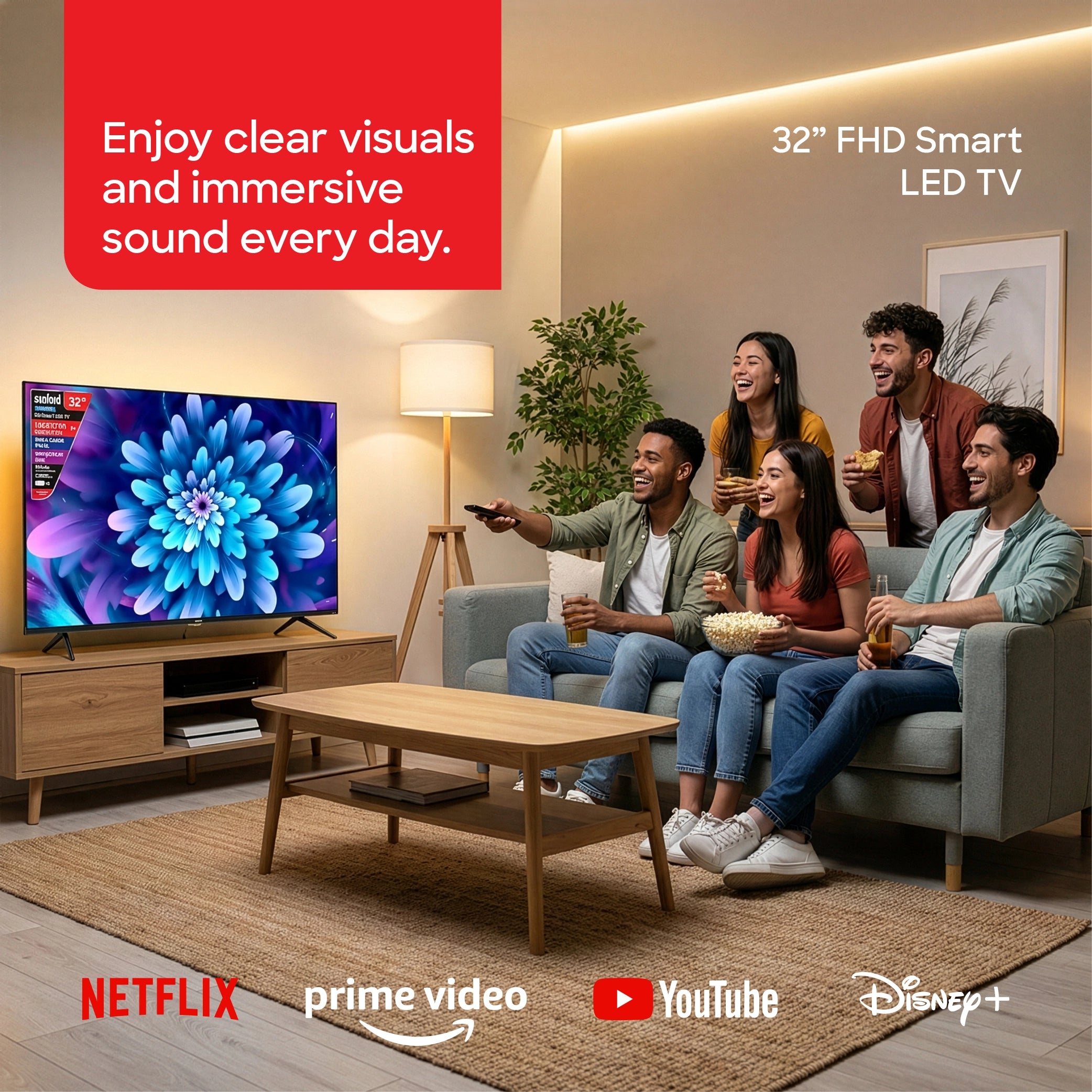 Sanford 32 Inch HD Smart LED TV With Android OS - SF9508LED - buysanford