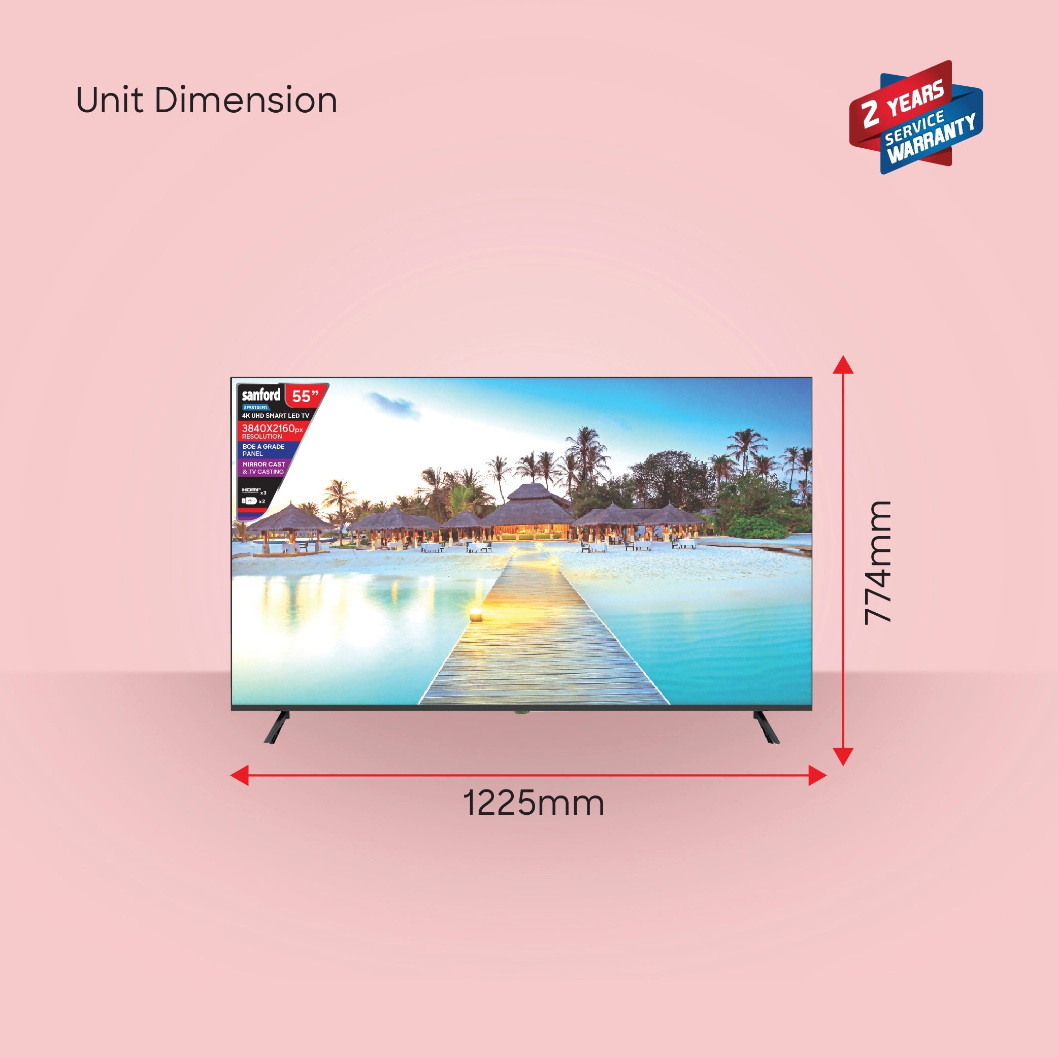 Sanford 55 Inch 4K UHD Smart LED TV With Android OS - SF9510LED - buysanford