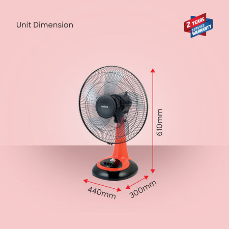 Sanford 16-Inch High-Speed Fan | 55W Motor | 3-Speed | 90° Oscillation | Adjustable Tilt | 60-Min Timer - buysanford