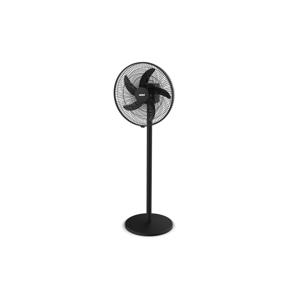 Sanford 16-Inch Rechargeable Stand Fan | 5-Speed | LED Light | 45H Runtime | 3600mAh | AC/DC | USB Fast Charge - buysanford